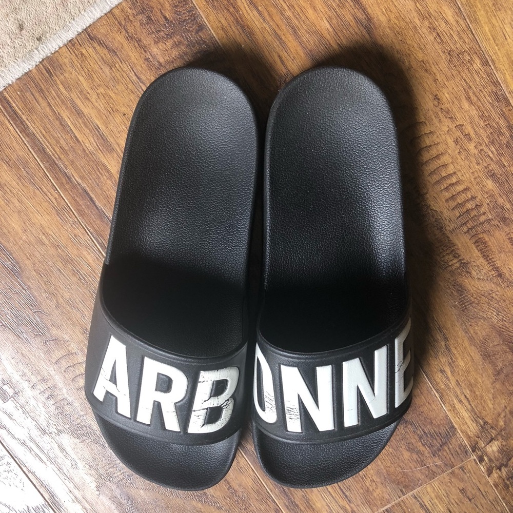 Arbonne Black Slides with White Logo